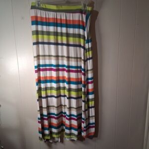 Time and Tru Vibrant Striped Maxi Skirt